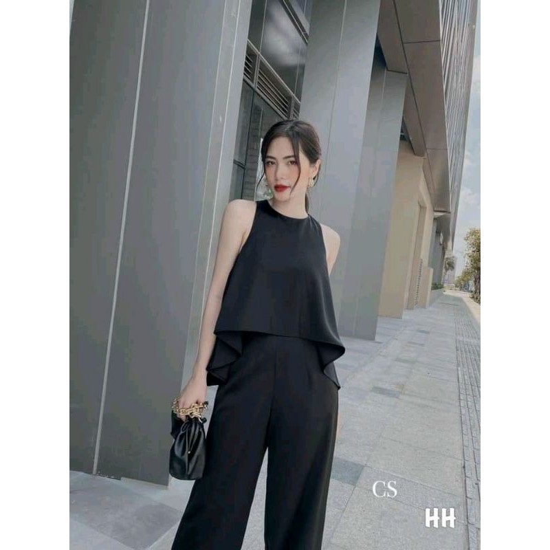set áo yếm quần suông set bộ set mặc nhà đi chơi dạo phố