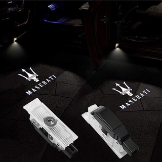 Set 2 đèn led chiếu logo gắn cửa xe ô tô maserati quattroporte levante ghibli granturismo 6000k