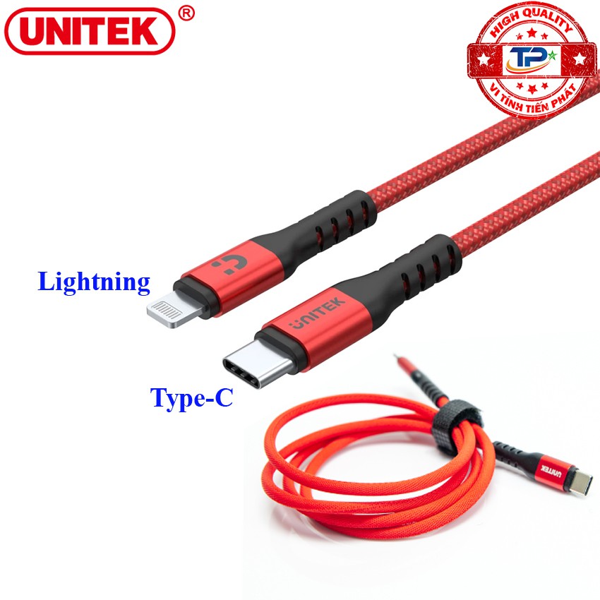 Cáp chuyển USB Type-C sang Lightning Unitek C14060RD - Hàng xịn