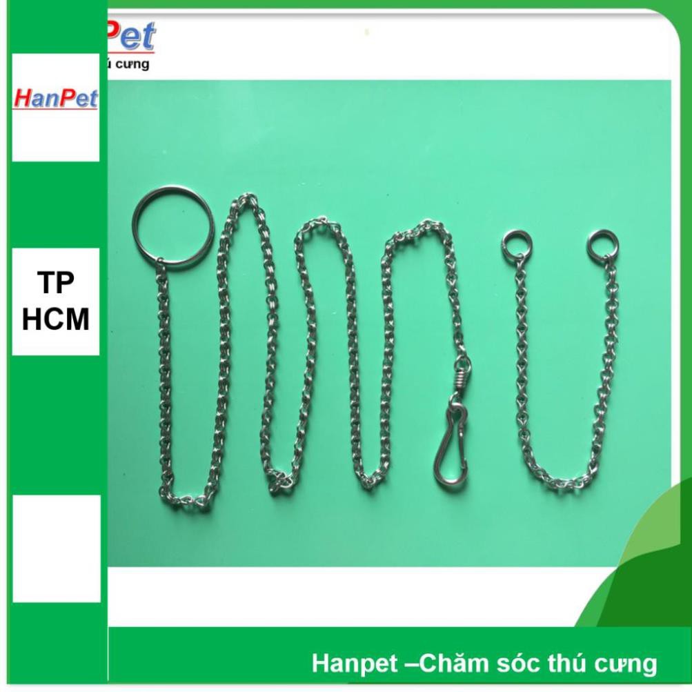 Hanpet.GV- size 1) Xích Inox cho chó, xích mèo và chó nhỏ dài 1,4m (- 325e) (dùng cho chó <5kg)