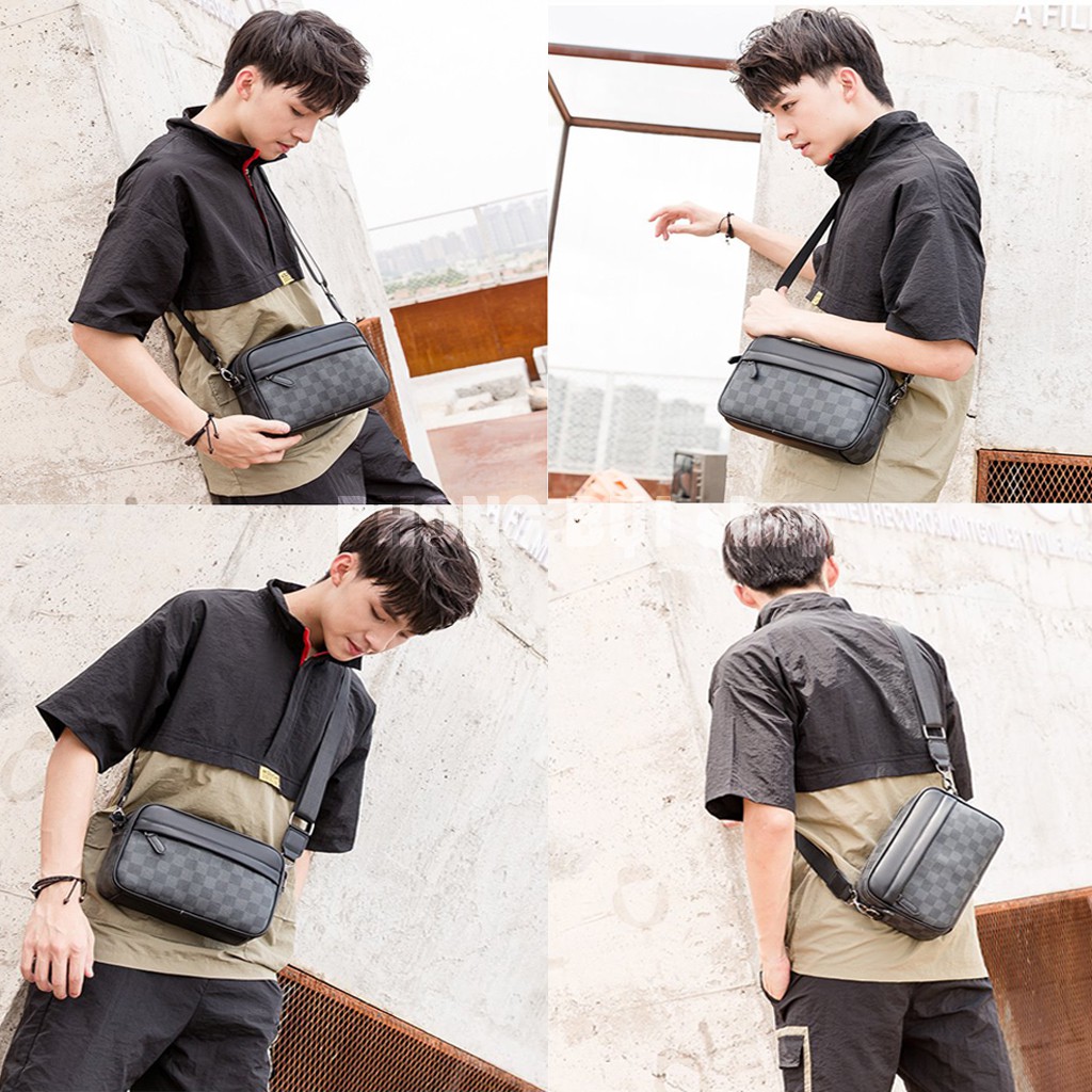 Túi Xách Nam Caro Gần Giống Túi Xách LV Chất Da Cực Đẹp Sang, Túi Đeo Chéo Nam Da Thật | BigBuy360 - bigbuy360.vn