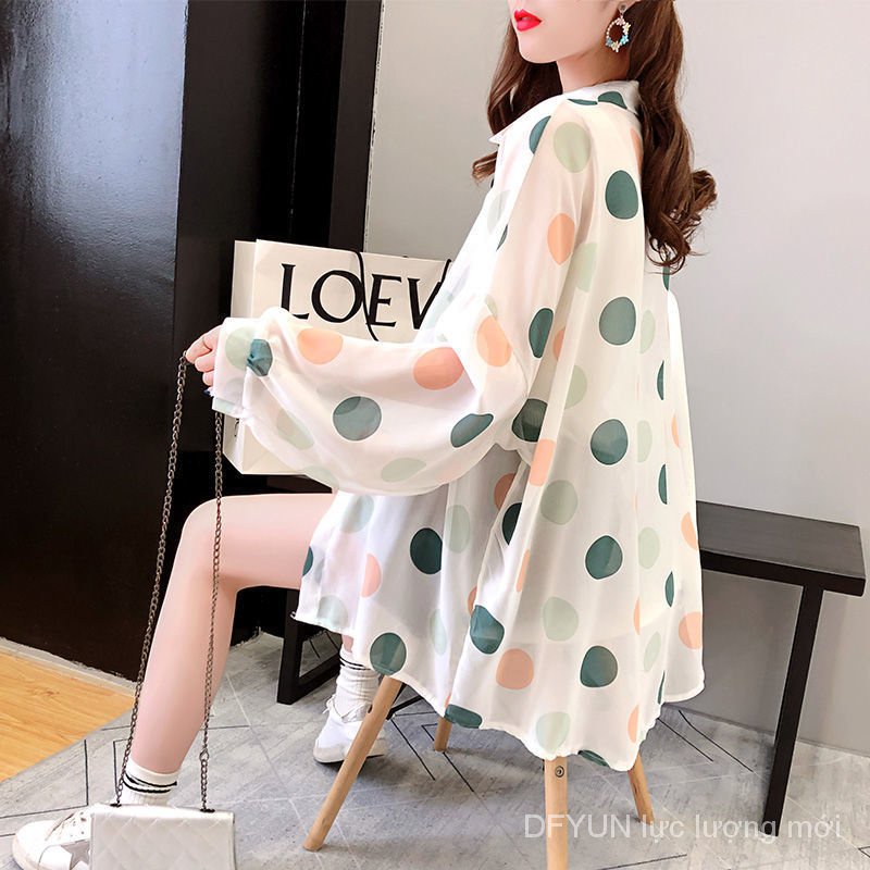 Áo Sơ Mi Chiffon Chống Nắng Họa Tiết Chấm Bi Thời Trang Mùa Hè Cho Nữ | BigBuy360 - bigbuy360.vn