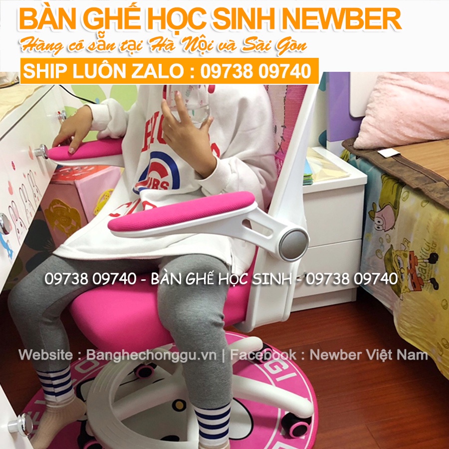 Ghế Học Sinh Newber 150 cao cấp  - CÓ KHÓA BÁNH XE CHỐNG TRƯỢT