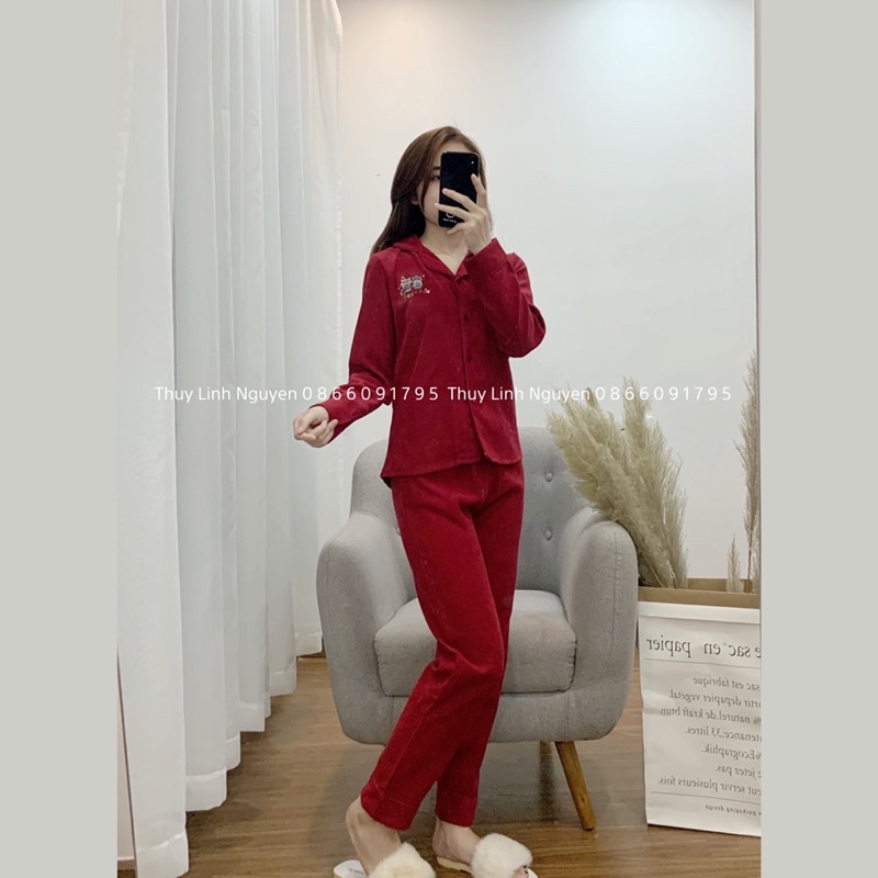 Bộ ngủ nhung tăm hình thêu | BigBuy360 - bigbuy360.vn