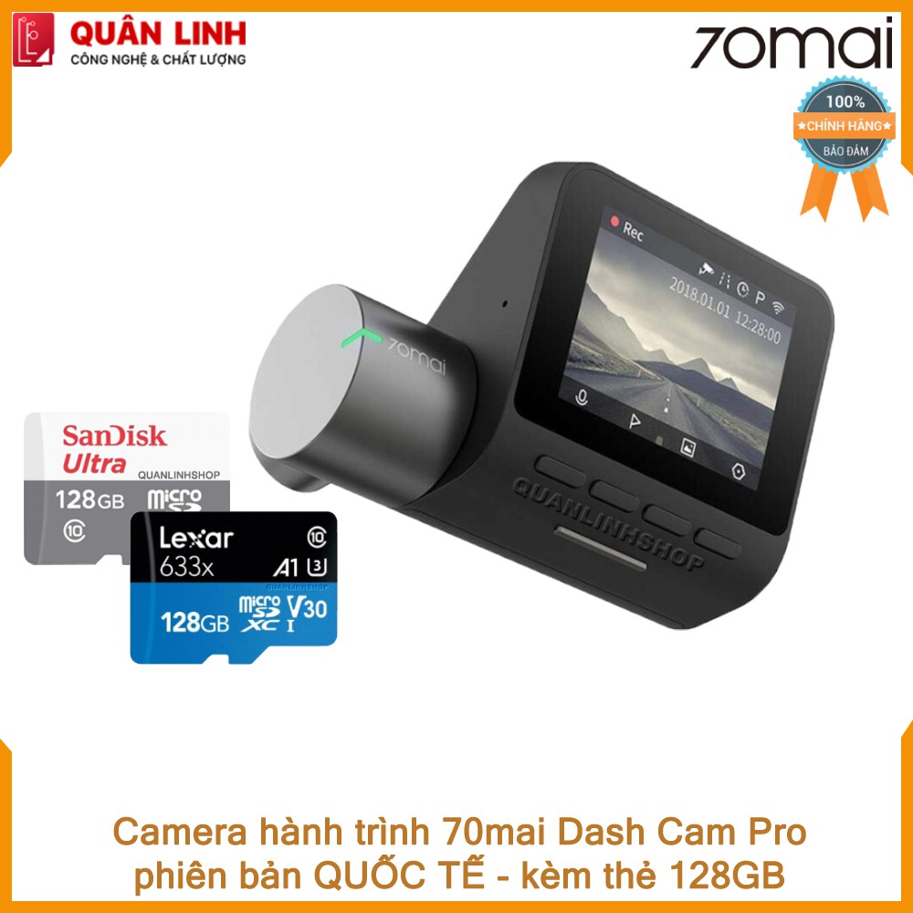 Camera hành trình 70mai Dash Camera Pro - phiên bản Quốc tế kèm thẻ 128GB