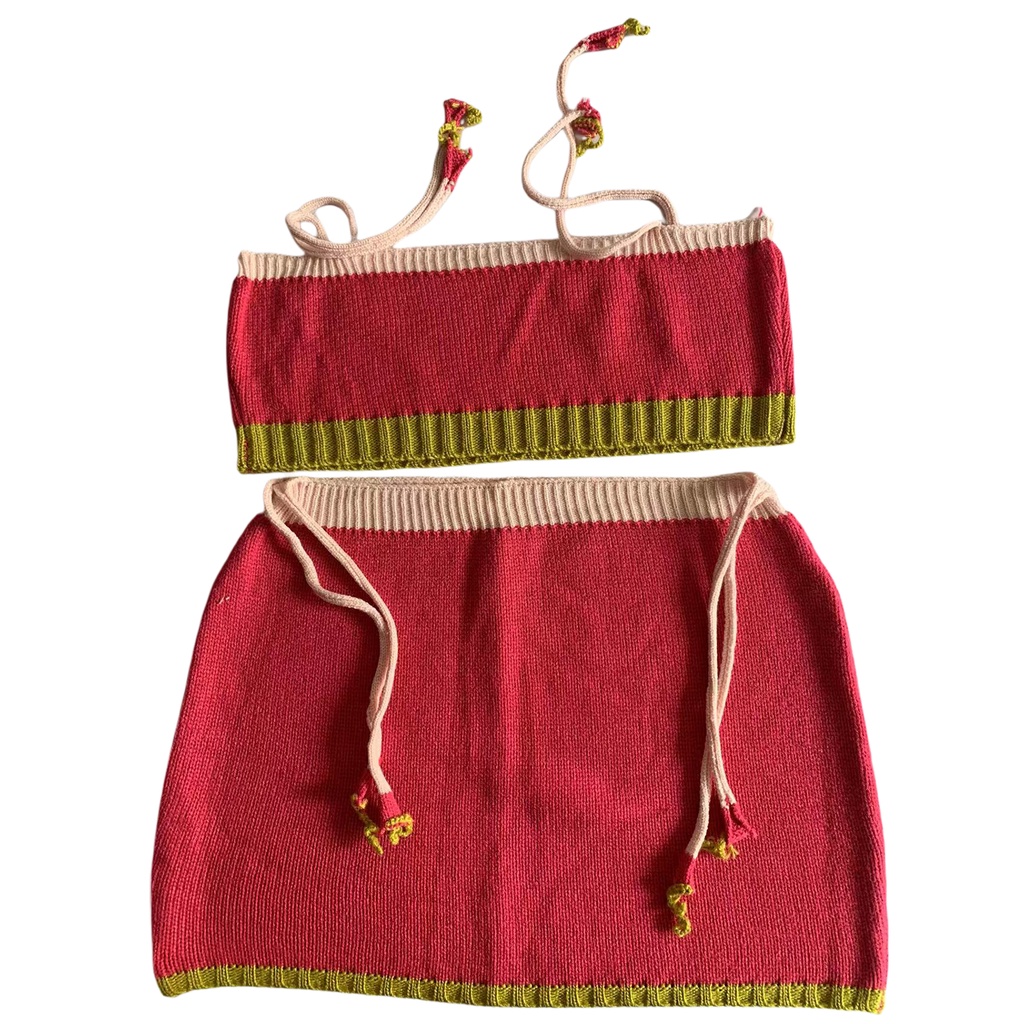 Bộ Áo Hai Dây + Chân Váy Ngắn Lưng Thun Thời Trang Cho Nữ