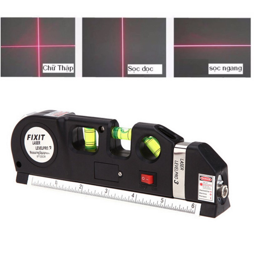 Thước laser đa năng cân bằng kèm thước kéo 2.5m