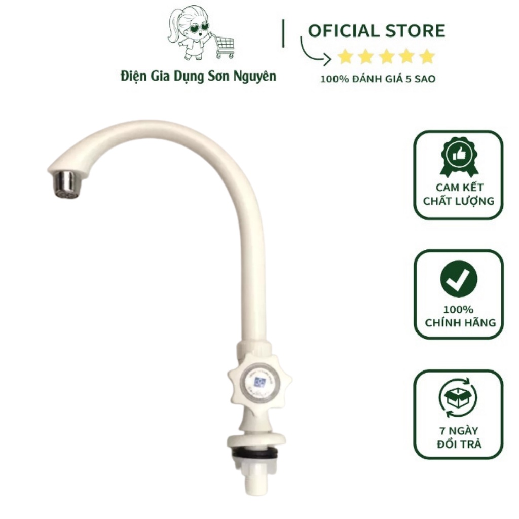Vòi Rửa Chén Bát Nhựa Trắng