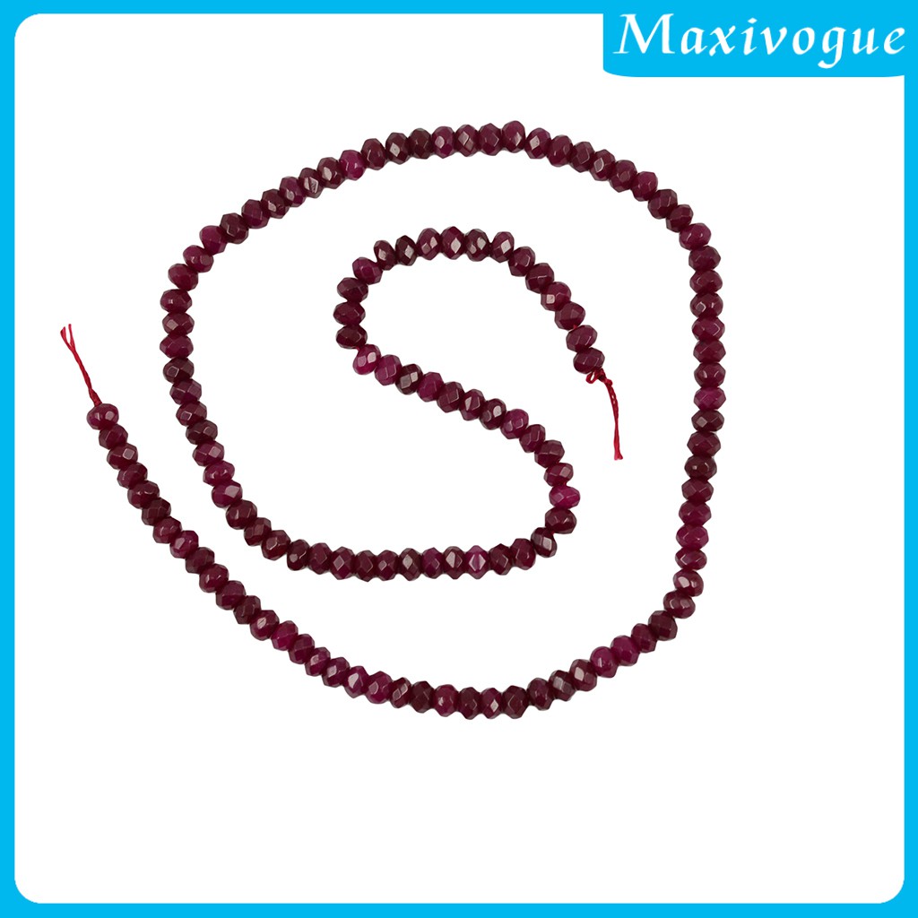 Chuỗi hạt đá ruby tự nhiên 2x4mm dài 15''