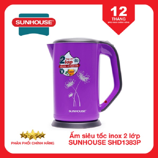 [Mã ELHADEV giảm 4% đơn 300K] Ấm siêu tốc inox 2 lớp SUNHOUSE SHD1383P