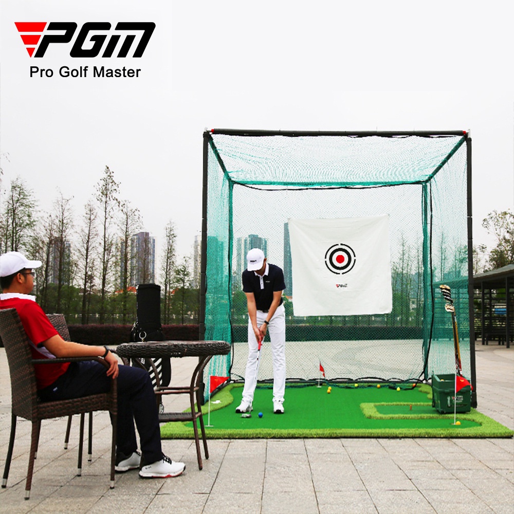 Full-Bộ tập Golf PGM-3Mx5M: Khung lưới + Thảm tập + Khay bóng, Chính hãng, chất lượng tốt.