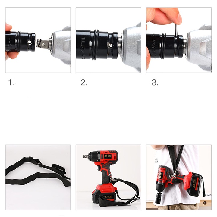 Máy Bắn BuLong Lực 38N.m Chuyên Dụng KETEWE -Không Chổi Than Tặng 1 Khẩu 22MM