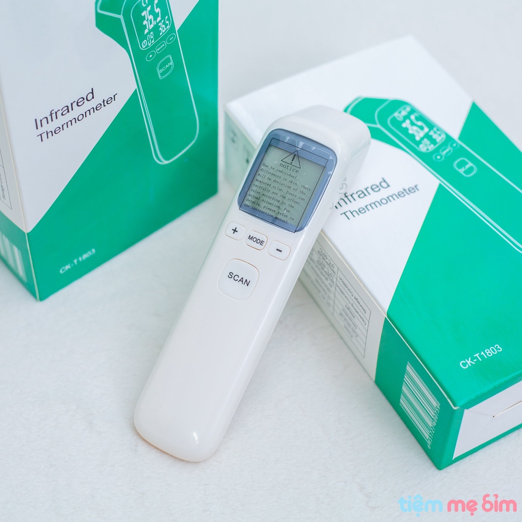 Nhiệt kế hồng ngoại nhiệt kế điện tử đo sữa nước thân nhiệt không tiếp xúc cảnh báo sốt an toàn cho bé