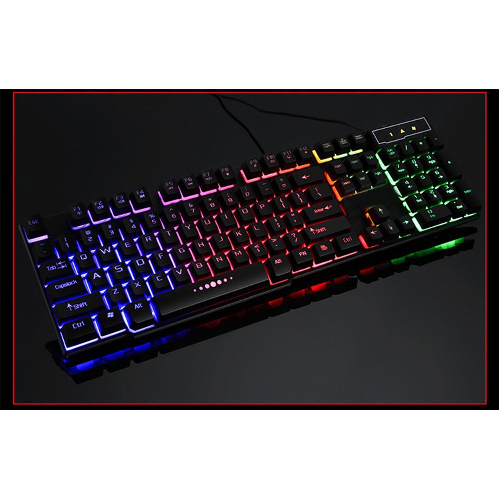 Colorful Crack LED Illuminated Backlit USB Wired PC Rainbow Gaming Keyboard