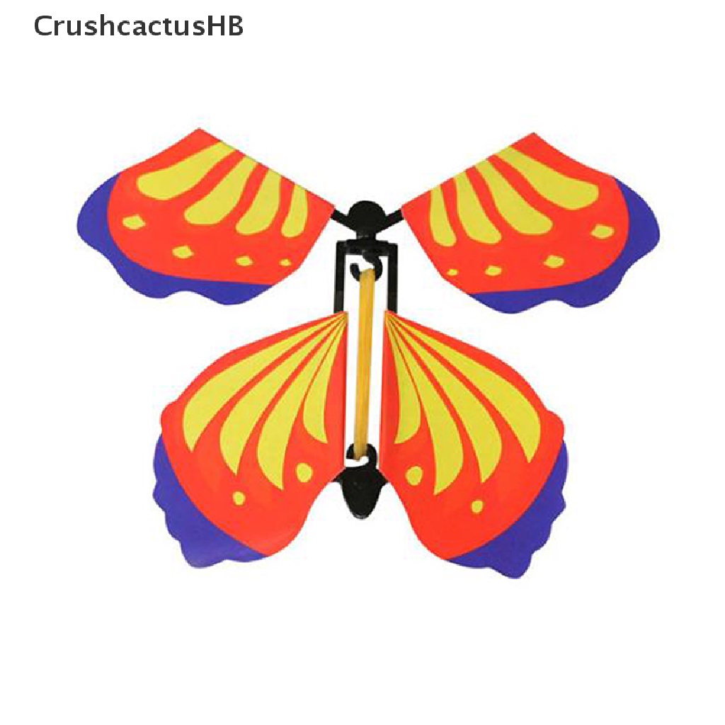 [CrushcactusHB] Magic Butterfly Flying Rubber Band Powered Wind up Toy Party Card For Funny Gift Hot Sell