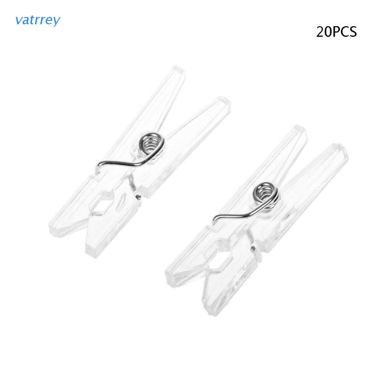 Set 20 kẹp trong suốt lò xo bằng nhựa mini 25mm dành cho giữ ảnh thẻ trang trí nhà cửa