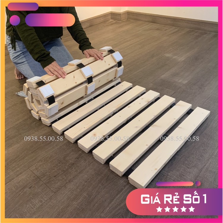 Giường cuộn trải sàn thông minh 60cm, ngủ trưa văn phòng ⚡SALE SẬP SÀN ⚡ Gỗ Thông tự nhiên