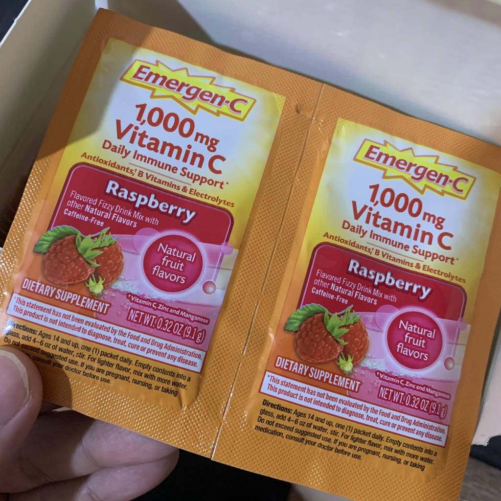 Bột Hòa Tan Trái Cây EMERGEN-C 1000mg - Bổ Sung Vitamin C, Tăng Sức Đề Kháng - hộp 90 gói [Hàng nhập Mỹ]