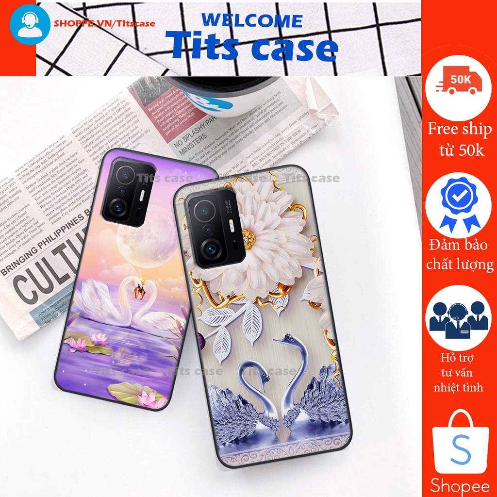 Ốp lưng  Xiaomi MI 11T / MI 11T PRO in hình thiên nga,hoa may mắn, đặc sắc ĐỘC - LẠ - BỀN