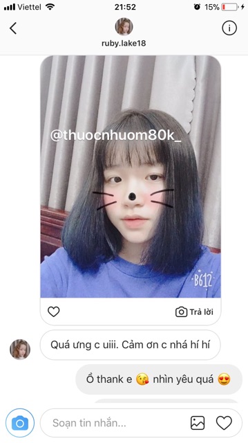 Thuốc nhuộm tóc màu XANH DƯƠNG ĐEN ( tặng kèm trợ nhuộm , găng tay) | BigBuy360 - bigbuy360.vn