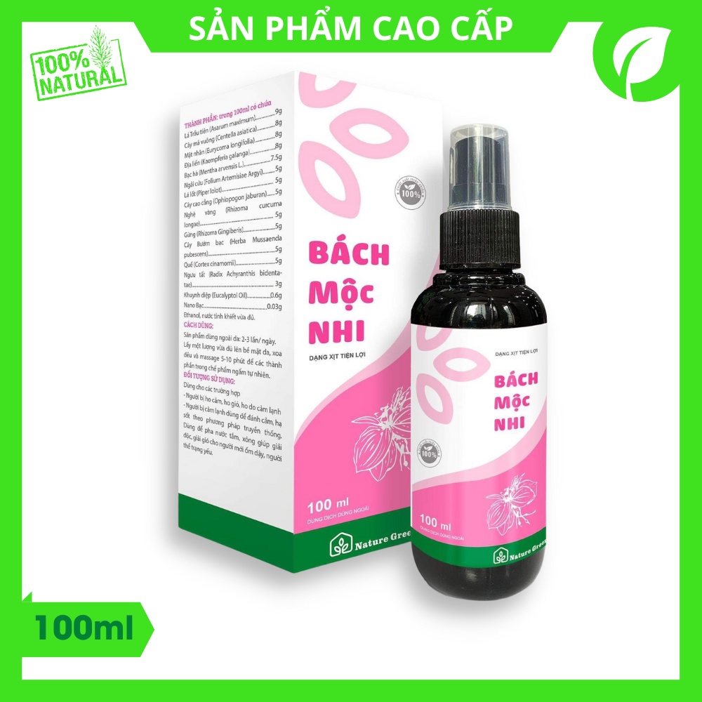 Bách Mộc Nhi - Dạng Xịt Massage Ngoài Da, Đánh Cảm, Hỗ Trợ Chăm Sóc Sức Khỏe