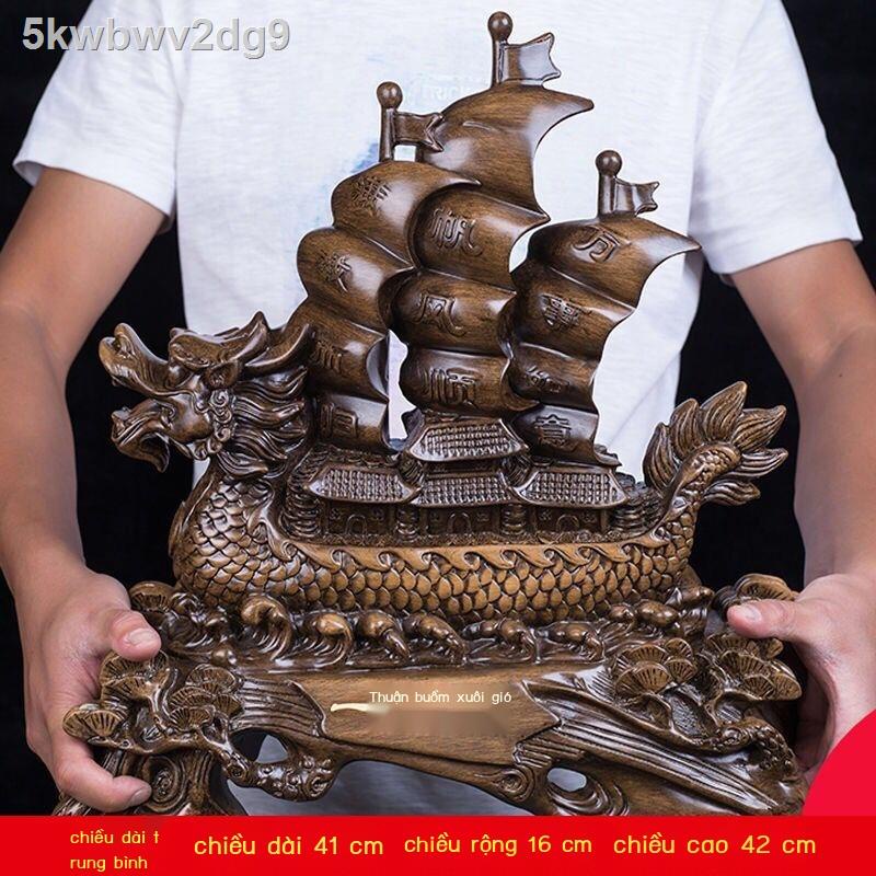 ▨ Tranh thuận buồm xuôi gió thuyền rồng trang trí bàn làm việc văn phòng khách tủ rượu quà tặng tân gia