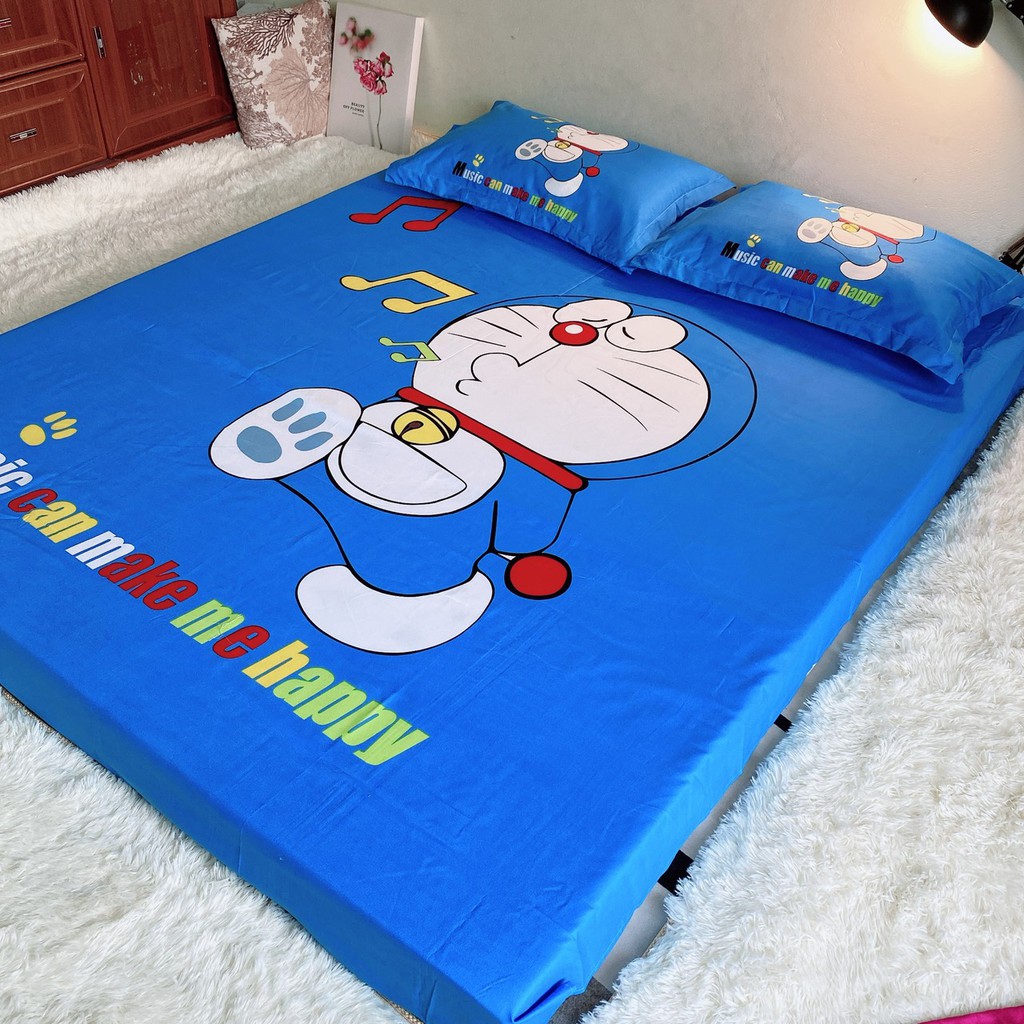 Set ga gối cotton hoạt hình cho bé Cotton Tina - Doraemon Music