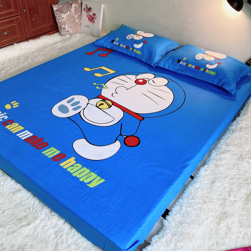 Ga gối hoạt hình - Set ga gối cotton hoạt hình cho bé Cotton Tina - Doraemon Music