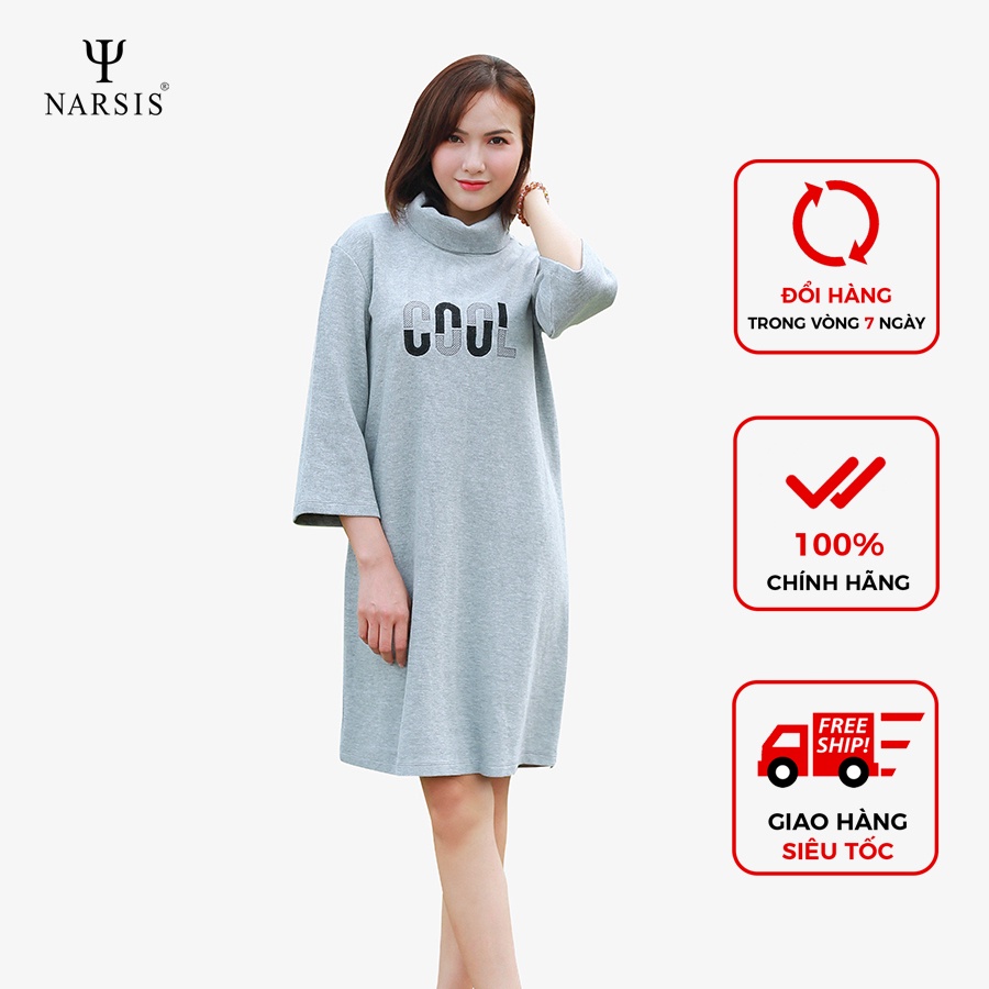 Váy len thu đông nữ Narsis B8014 màu xám