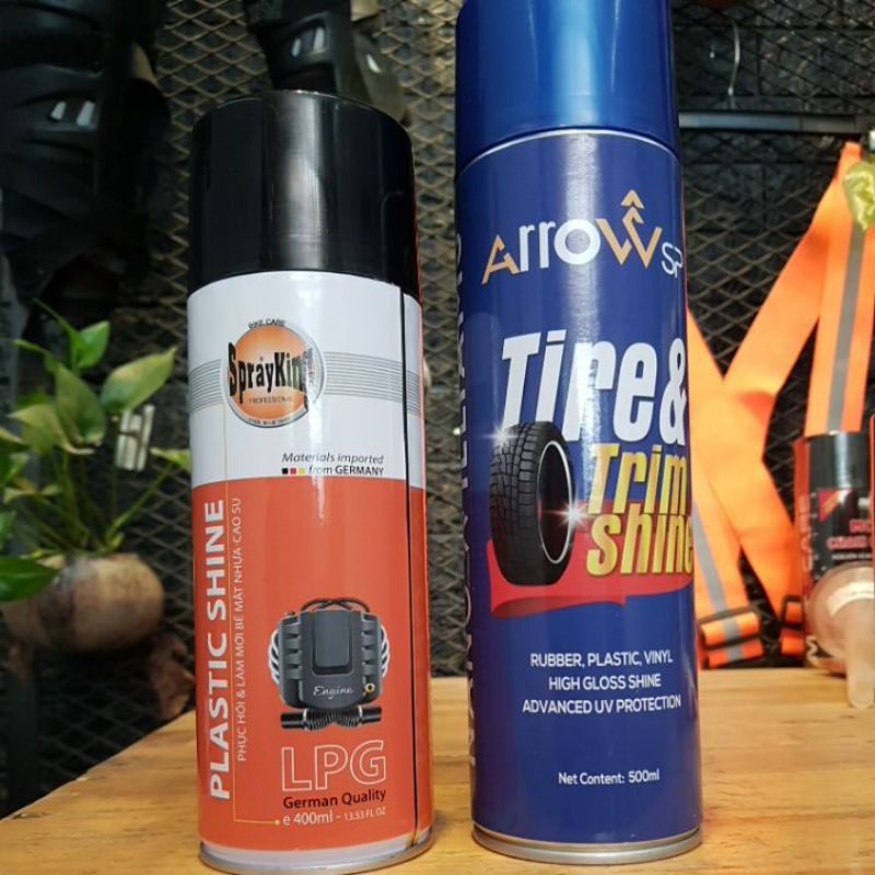 Làm đen nhựa nhám Spray King, làm bóng lốp Spray king - phục hồi nhựa nhám Arrowsp