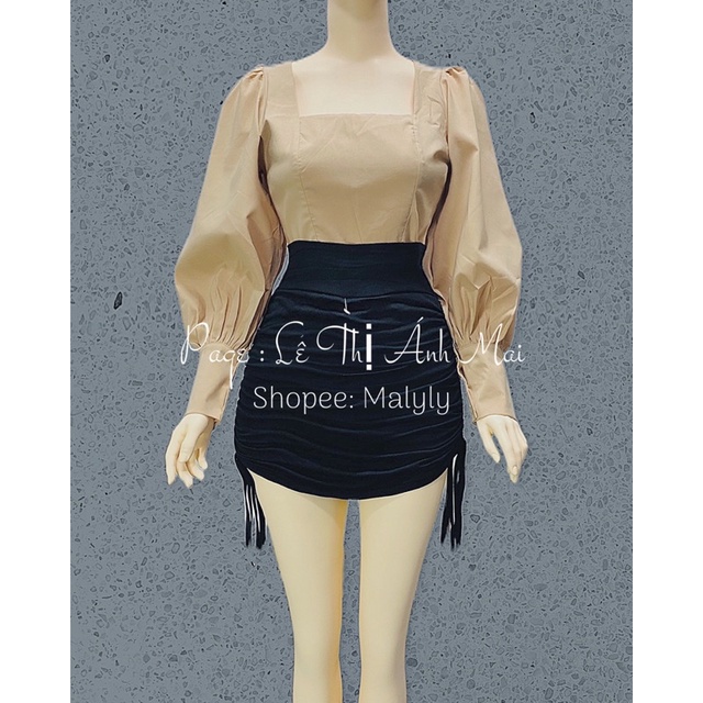 [Mã FAMARAL1 giảm 10K đơn 50K] [ MÃ 46 ] ÁO CỔ VUÔNG TAY PHỒNG THẮT NƠ SAU | BigBuy360 - bigbuy360.vn