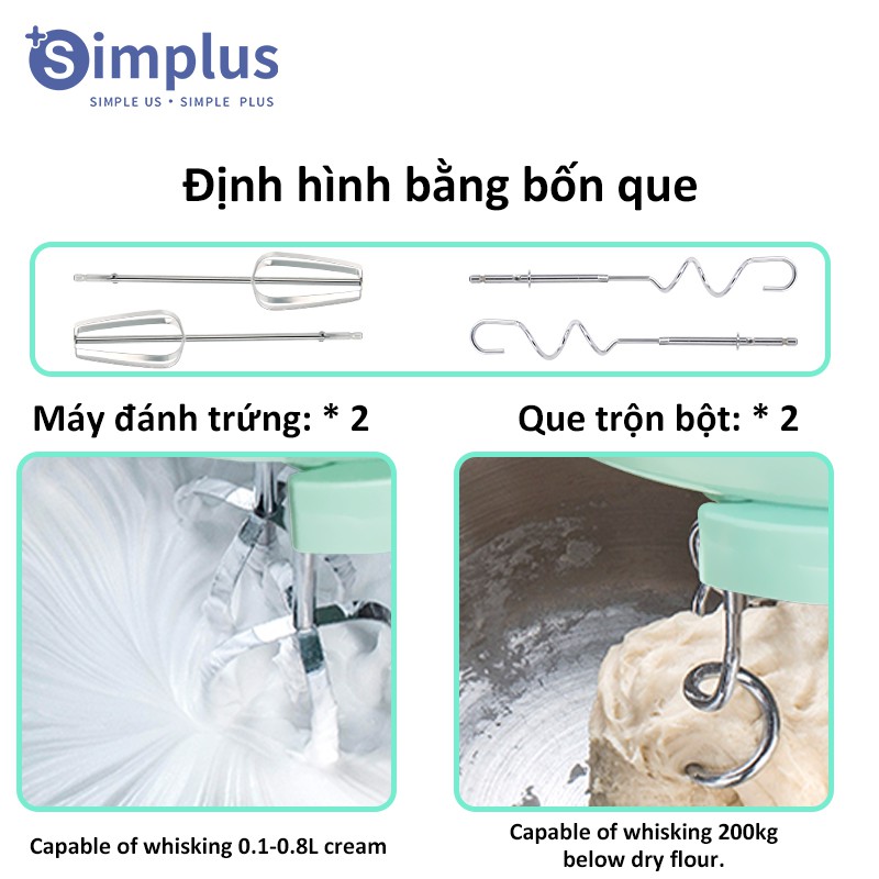 Máy đánh trứng để bàn cầm tay đa năng loại nhỏ gia đình, trộn, nướng, nhào, đánh kem, máy đa năng