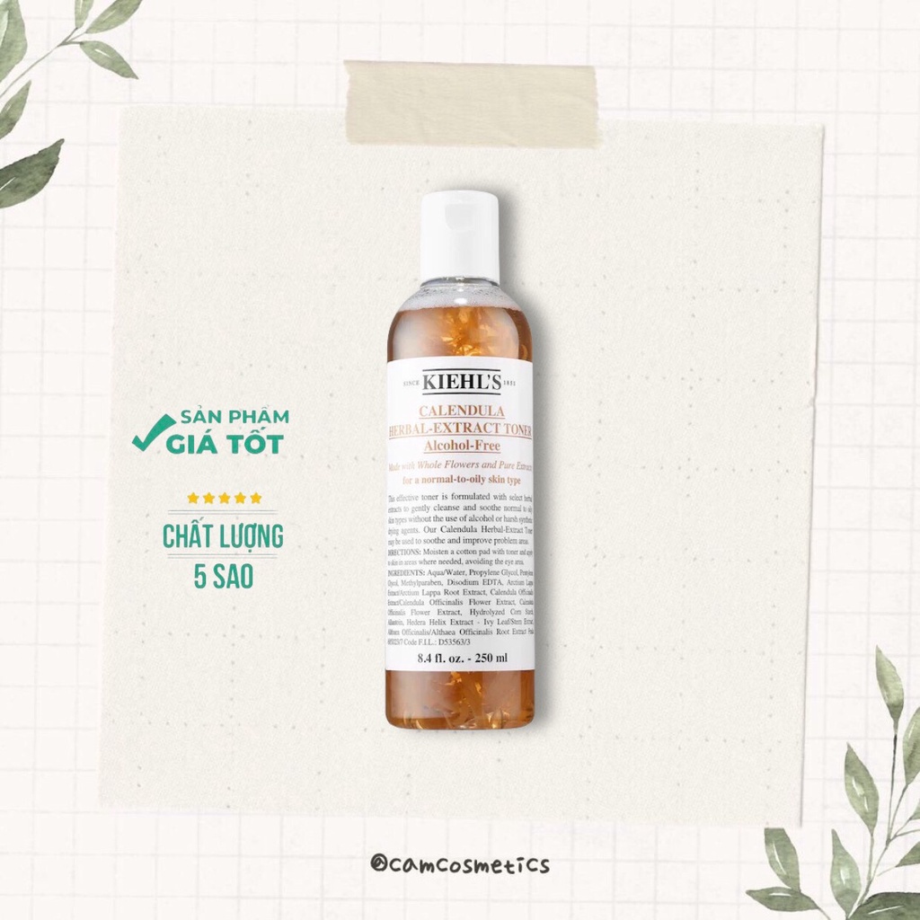 (Bill USA) Toner tinh chất hoa cúc Kiehl's Calendula Herbal-Extract 250ML