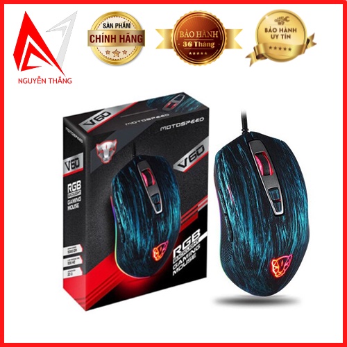 Chuột máy tính game Motospeed V60 RGB Gaming Mouse Có LED Thay Đổi Theo DPI chính hãng
