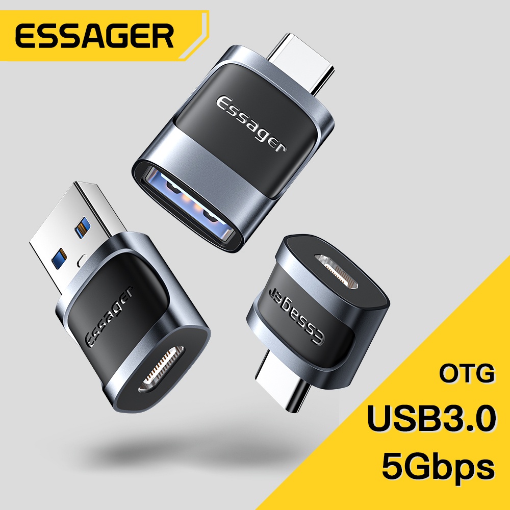 Đầu chuyển đổi Essager USB A sang USB Type C chuyên dụng OTG hỗ trợ kết nối chuột, bàn phím có dây chơi Liên Quân PUBG