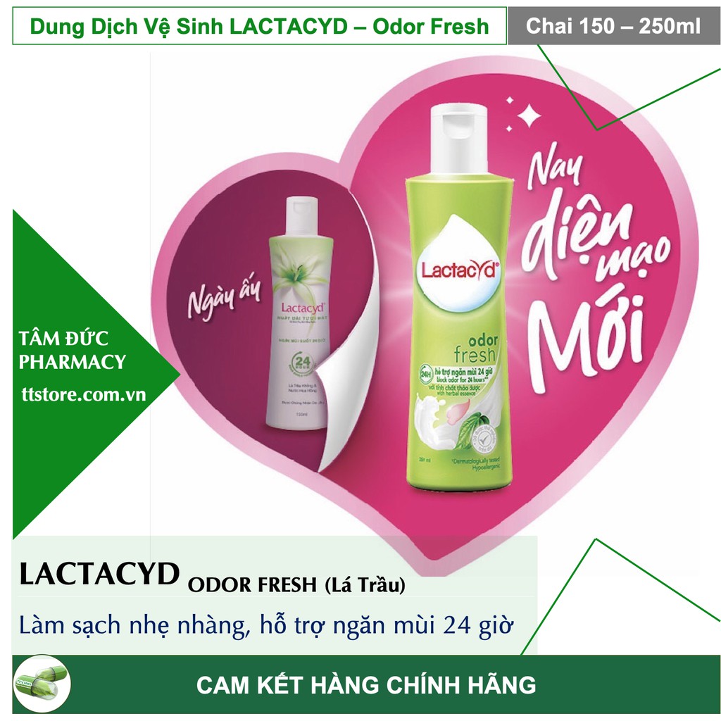 Dung Dịch Vệ Sinh Phụ Nữ LACTACYD Odor Fresh [Chai 150ml/250ml] - Lactacyd Lá Trầu