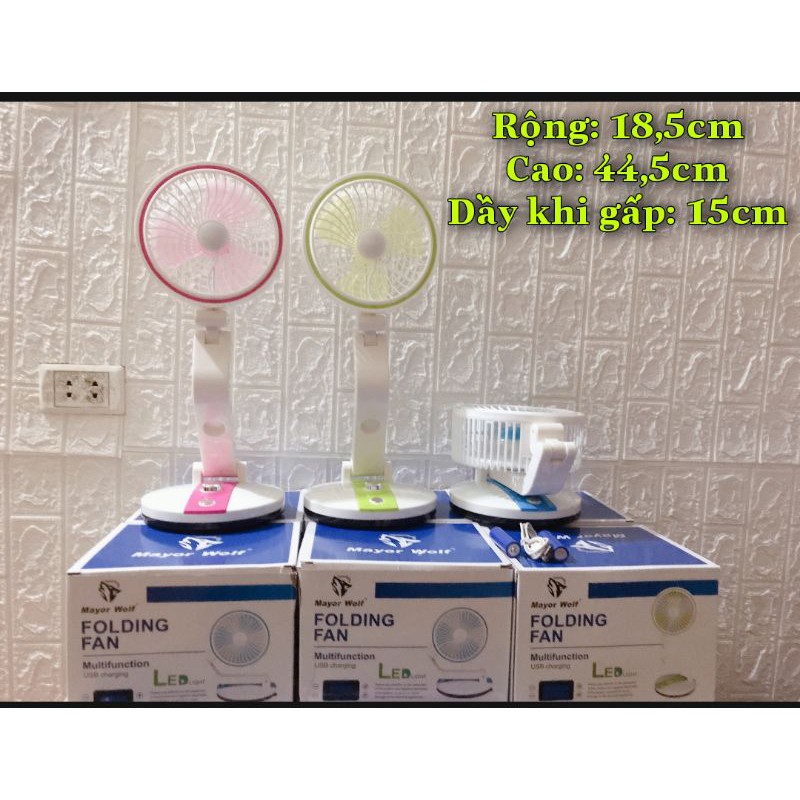 QUẠT TÍCH ĐIỆN GẤP GỌN ĐỂ BÀN MINI NHỎ GỌN CHÍNH HÃNG MAYOR WOLF XOAY 180° GIÁ TỐT | BigBuy360 - bigbuy360.vn