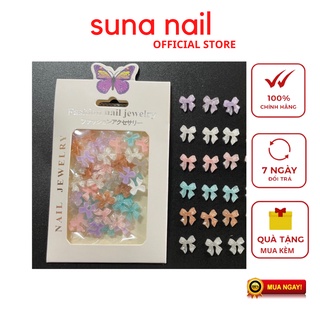 Charm Nơ Nhựa 3D Nhiều Màu Trang Trí Móng Tay sét 50v