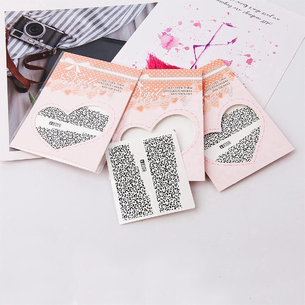 Tờ Miếng Dán Trang Trí Móng Tay Họa Tiết Da Báo Đẹp Mắt