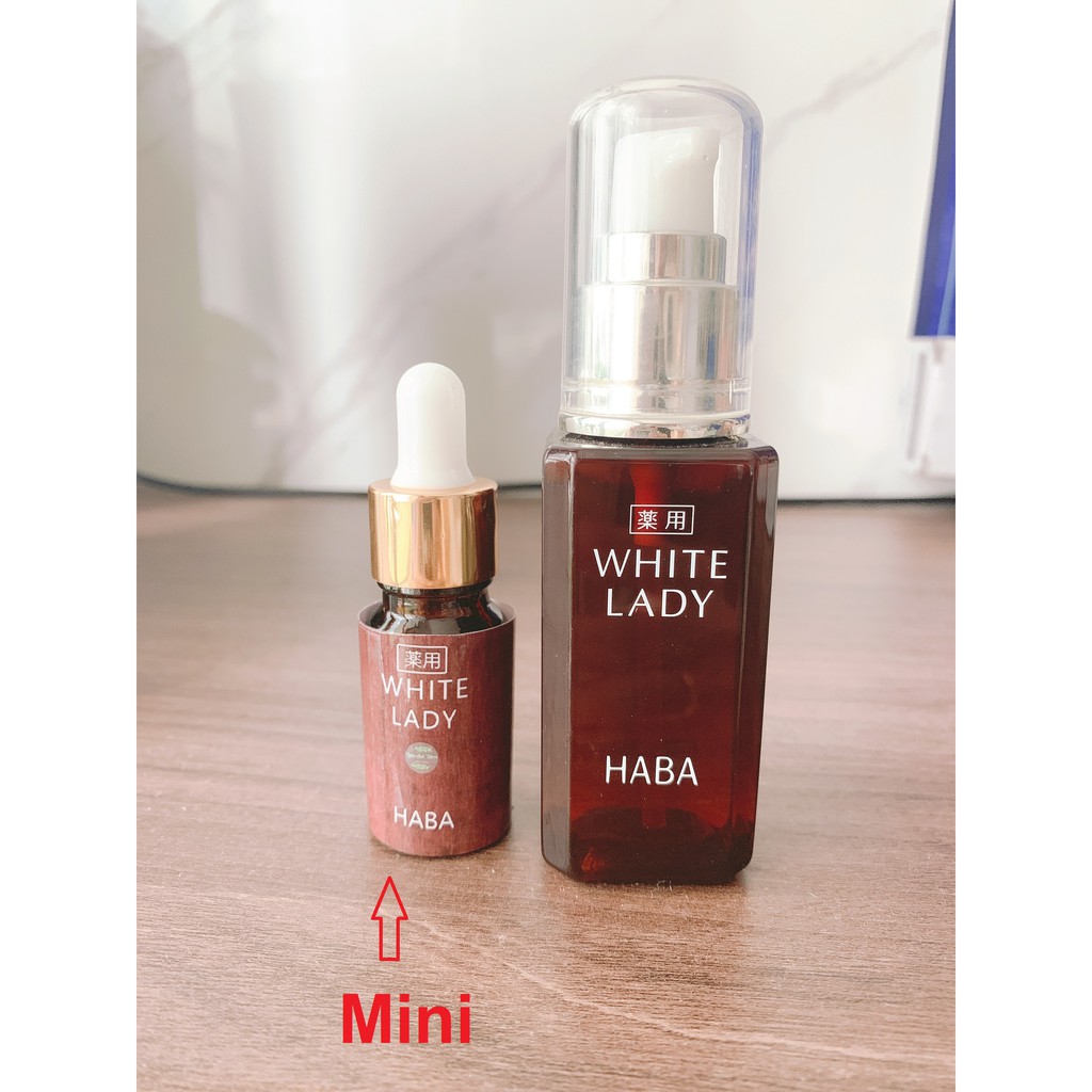 Serum dưỡng trắng da, trị thâm mụn Haba White Lady Nhật Bản mini 10- 30ml