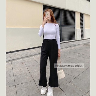 Quần ống loe cạp cao, ảnh chụp thật