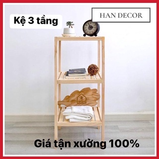 Kệ gỗ 3 tầng để đầu giường - tab đầu giường kê đồ