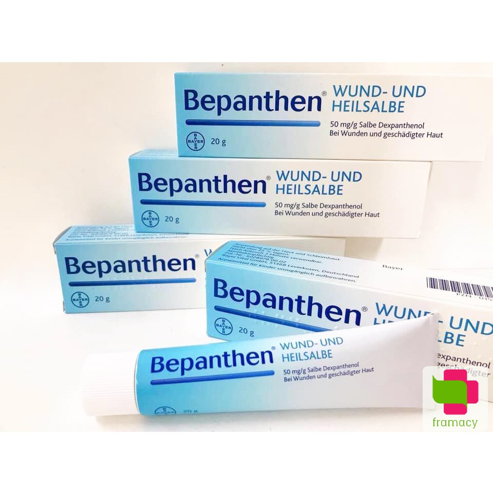 Kem Bepanthen Wund Und Heilsalbe, Đức (20g/100g) bôi hăm cho bé, giảm rạn da cho phụ nữ sau sinh