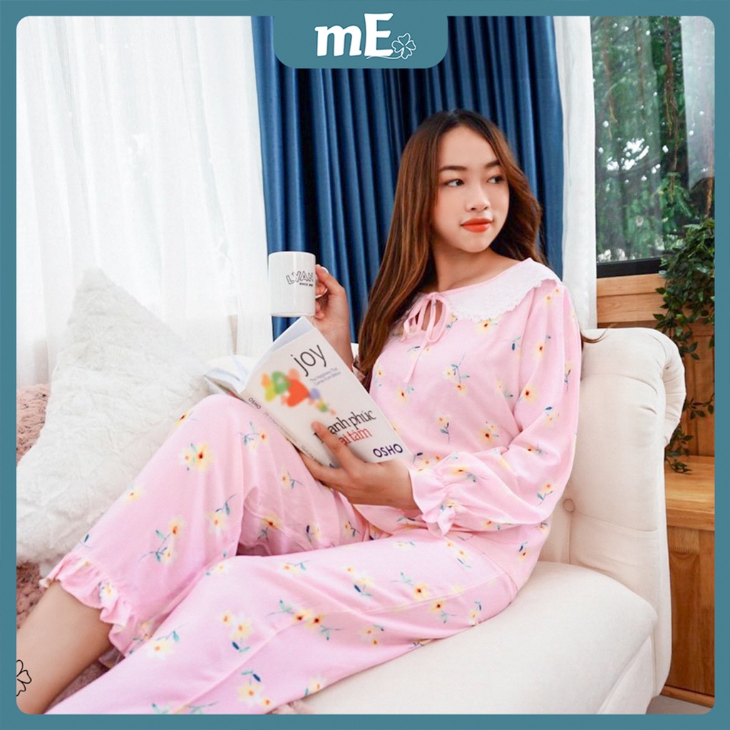 Đồ bộ nữ mặc nhà tay dài vải tole họa tiết hoa nhí mE Fashion chuyên đồ mặc nhà đẹp