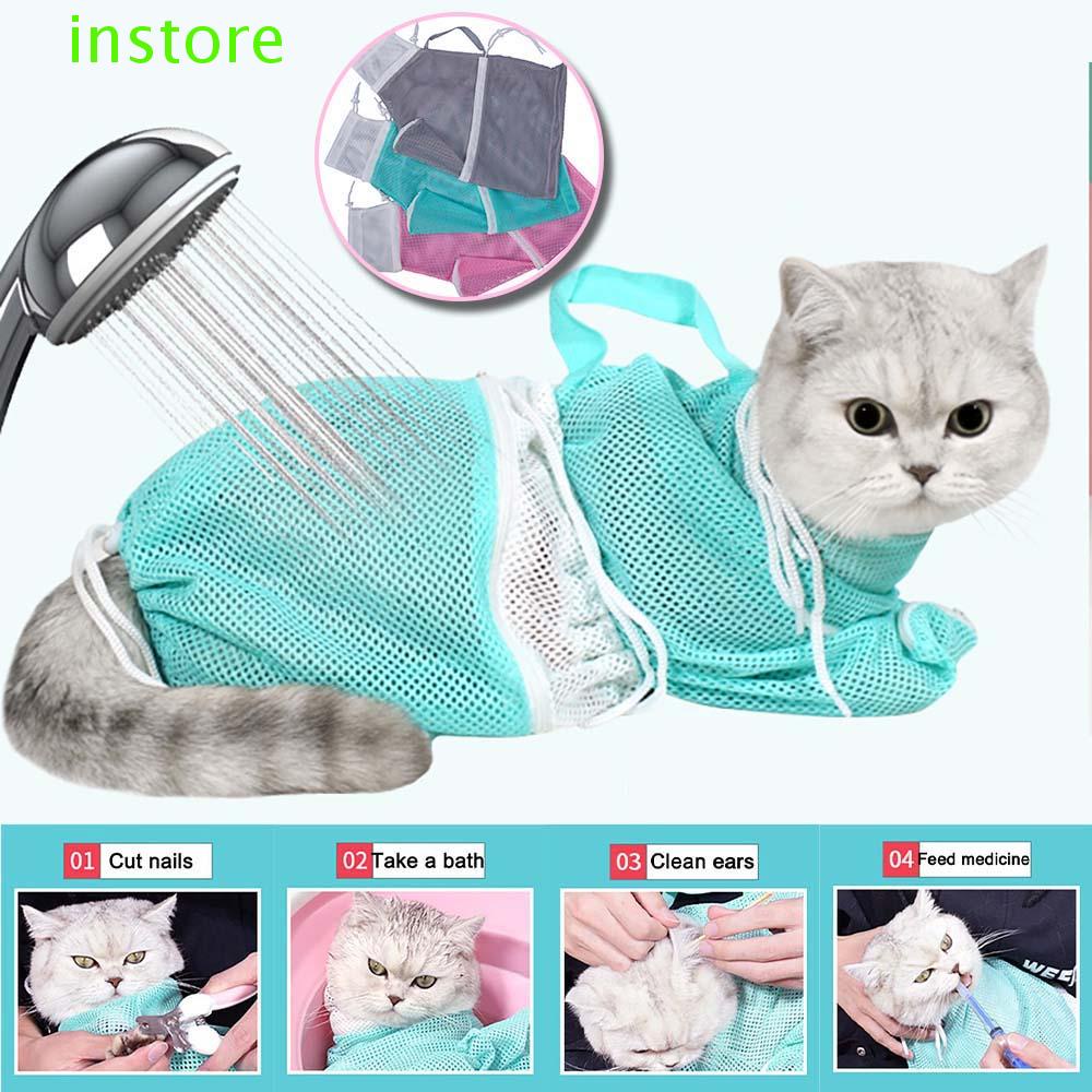 Túi Lưới Tắm Cho Mèo Chống Cắn Có Thể Điều Chỉnh Giữ Sạch Tai