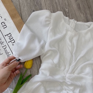 ĐẦM MAXI TRẮNG ĐUÔI CÁ NHÍU NGỰC