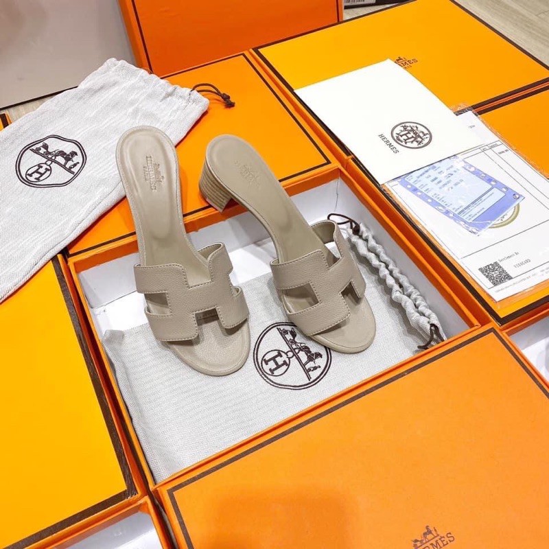 Guốc hm gót vuông super sale fullbox bill túi giấy