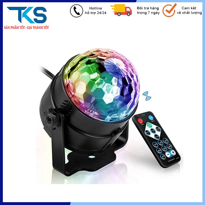 Đèn led nháy theo nhạc  sân khấu mini gia đình chớp 7 màu hiệu ứng nhấp nháy xoay theo nhạc có remote điều khiển