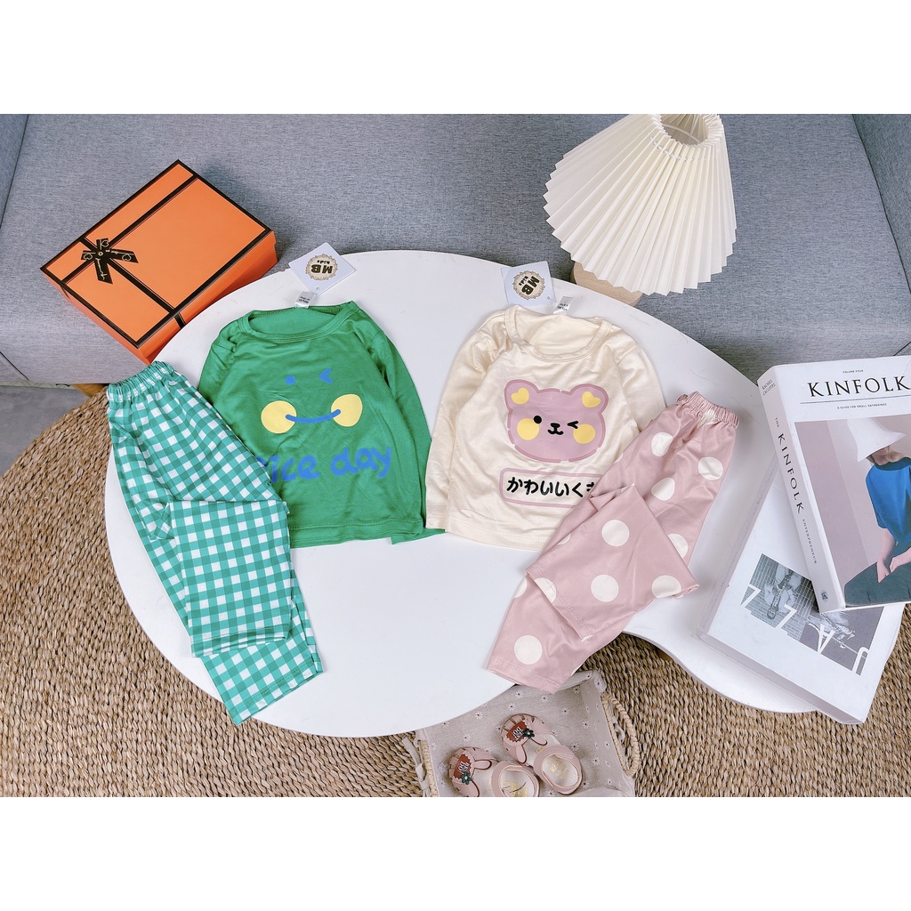 SALE BỘ THUN LẠNH 3D DÀI TAY CAO CẤP PHỐI QUẦN CHO BÉ(TLPQ)