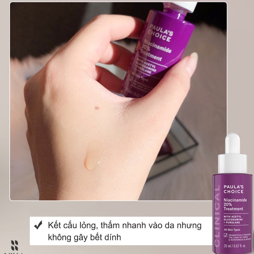Tinh chất se khít lỗ chân lông tối ưu Paulas Choice Niacinamide 20% Treatment 20ml -Lily Cosmetics